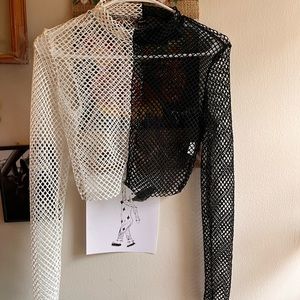 BLACK AND WHITE FISHNETS